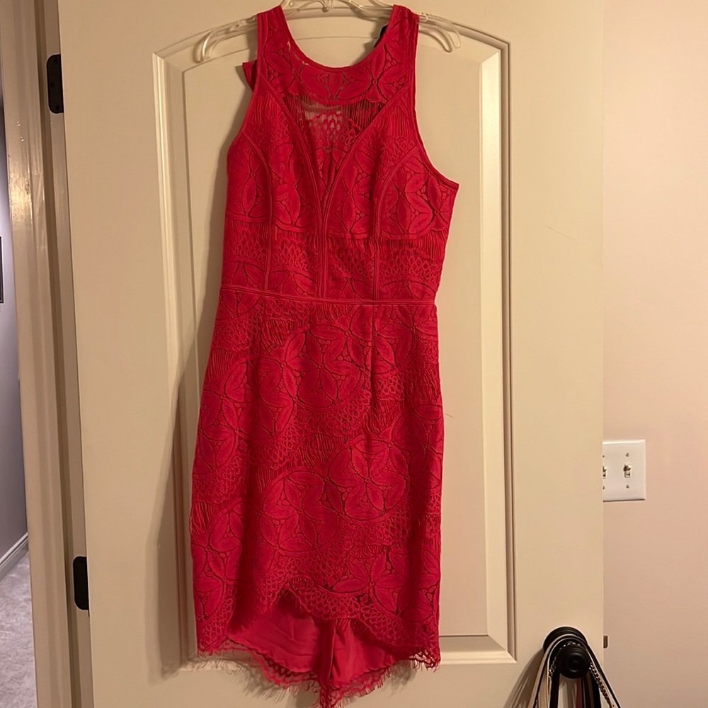 Adelyn Rae Hot Pink Lace Dress, size S